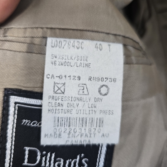 Ralph Ralph Lauren Blazer Sports Coat Men 40T Silk Wool Pinstripe Exellcent - Picture 10 of 15